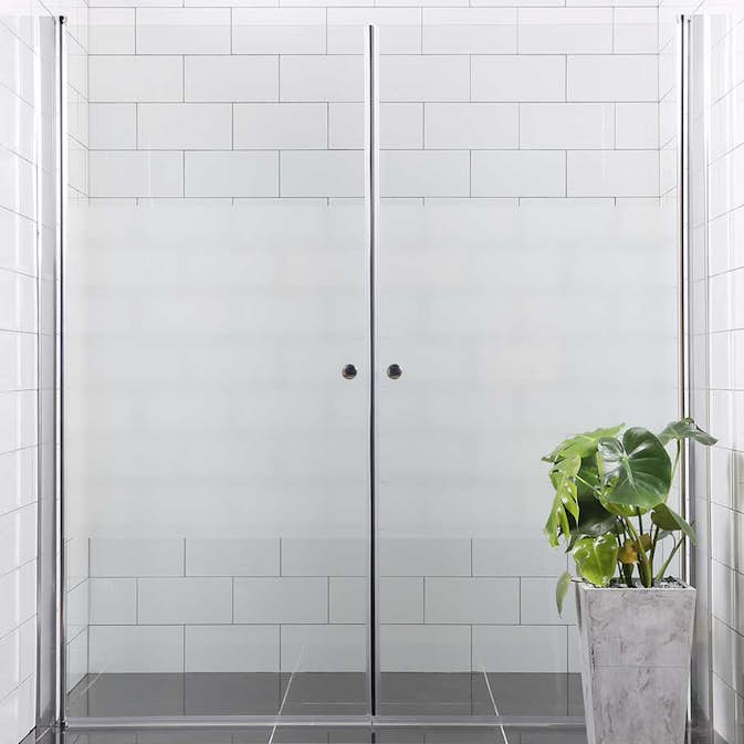 Duschdörr Bathlife Mångsidig Rak Dörr + Rak Dörr Mellan Vägg Delvis Frostat Glas