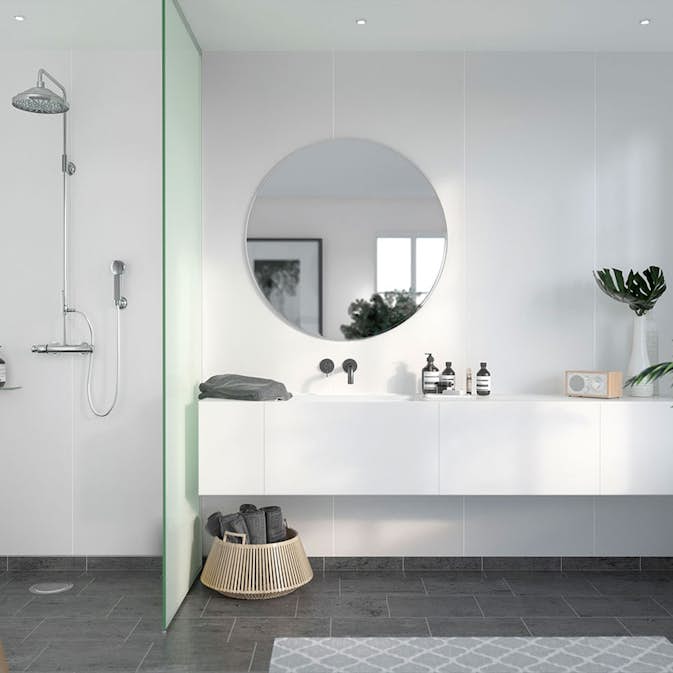 Våtrumsskiva Fibo Rhodos White 1091-M10 S