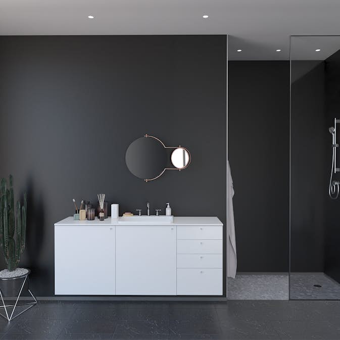 Våtrumsskiva Fibo Black 2024-L00 S