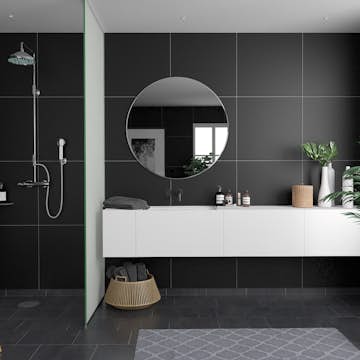 Våtrumsskiva Fibo Black 2024-M6060 S