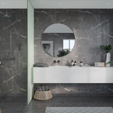 Våtrumsskiva Fibo Black Marble 2272-M00 S