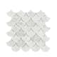 Marmor Arredo Carrara Fishtail Vit 5x7 cm Polerad