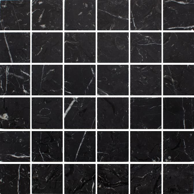 Marmor Arredo Nero Marquina Svart Honed 5x5 cm