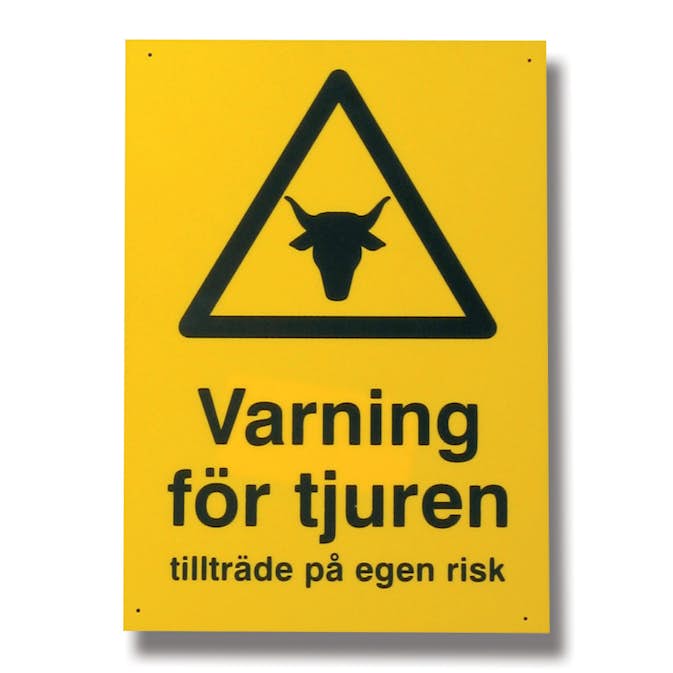 Skylt Willab Varning för Tjur