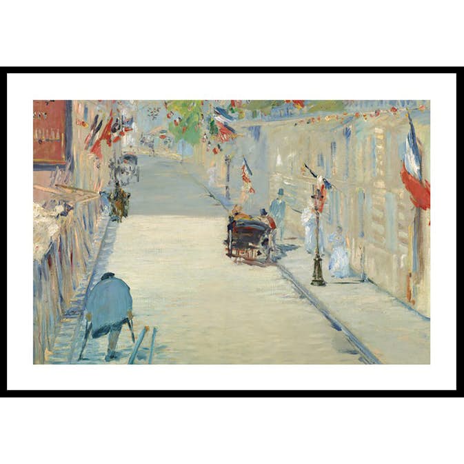 Poster Gallerix The Rue Mosnier With Flags By Édouard Manet