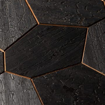 Väggpanel Emotionwood Hexagon Abachi Yakisugi