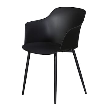 Trädgårdsstol ENVY DESIGN Camilla Svart, Modern Utemöbel i Plast, 2-pack