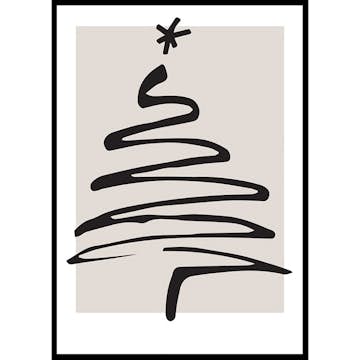 Poster Gallerix Christmas Tree Line Art