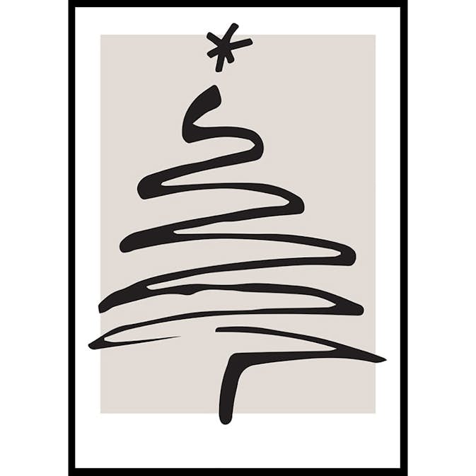 Poster Gallerix Christmas Tree Line Art