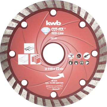 Diamantskiva KWB Red Line Ø115 mm