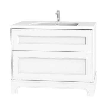 Tvättställsskåp Miller Badrum Kensington 100 med Lådor och Sockel för Heltäckande Tvättställ