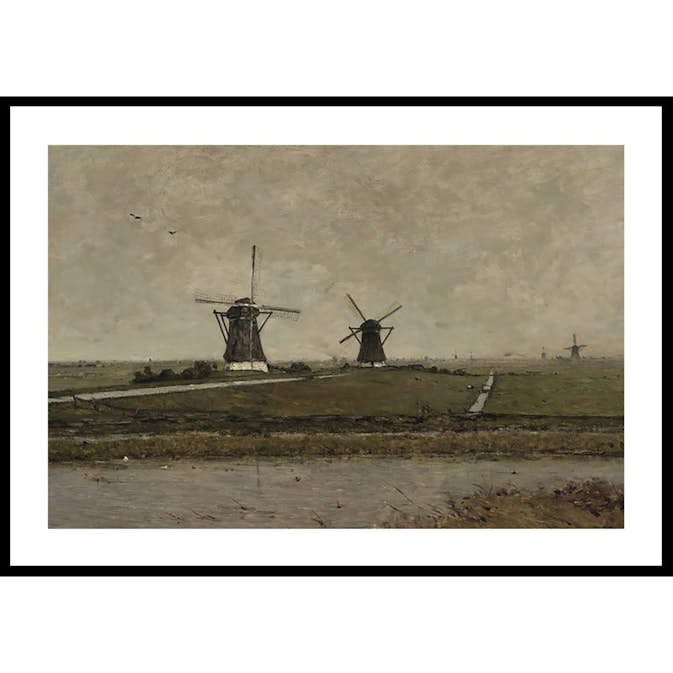Poster Gallerix Polder With Mills Near Overschie By Paul Gabriël
