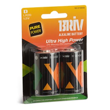Batteri Briv LR20 D 2-Pack