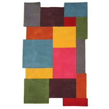Patchworkmatta Flair Rugs Collage Flerfärgad Ull