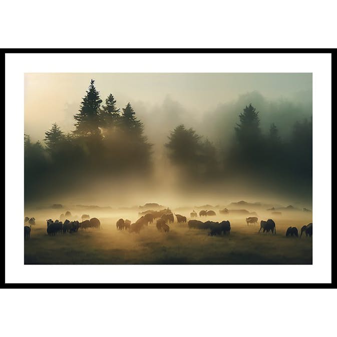 Poster Gallerix Animals Morning Field