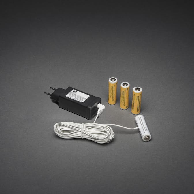 Batteriadapter Gnosjö Konstsmide Tillbehör Belysning AAx4 IP20 Vit