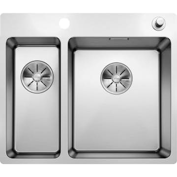 Diskho Blanco Andano 340/180 IF/A InFino Dubbel i Rostfritt Stål för Kök och Tvättstuga