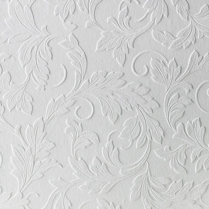 Tapeter WOW Övermålningsbar Löv 5280545, Mönstrad Vinyltapet