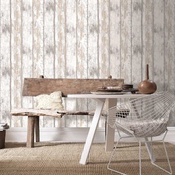 Lantliga Tapeter WOW Trä 5342871 Non Woven, Mönstrad Vit