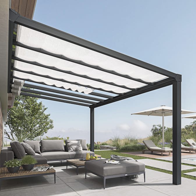 Terrasstak Canopia by Palram Stockholm Antracitgrå med Takpersienner
