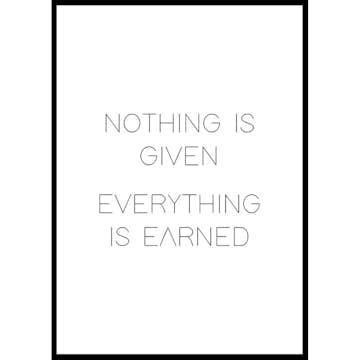 Poster Gallerix Nothing Is Given