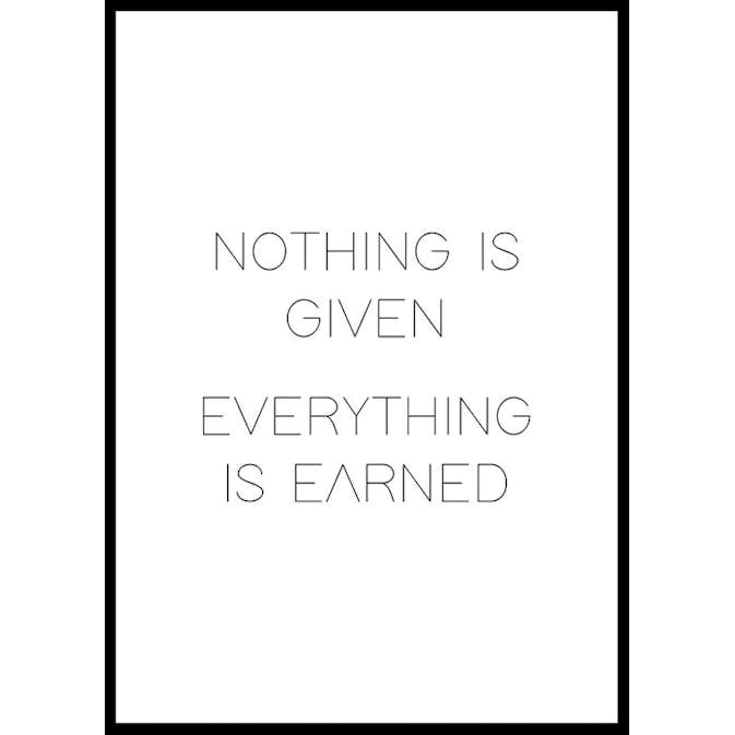 Poster Gallerix Nothing Is Given