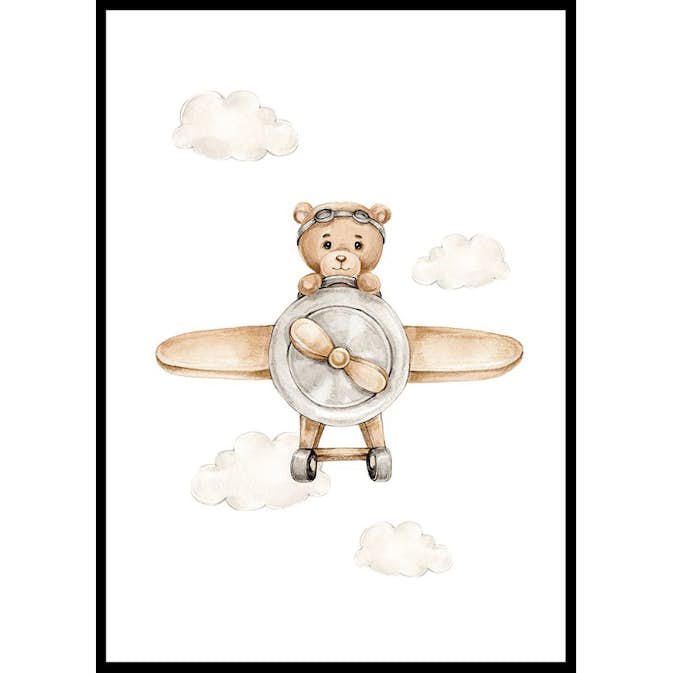 Poster Gallerix Teddy Bear In Airplane