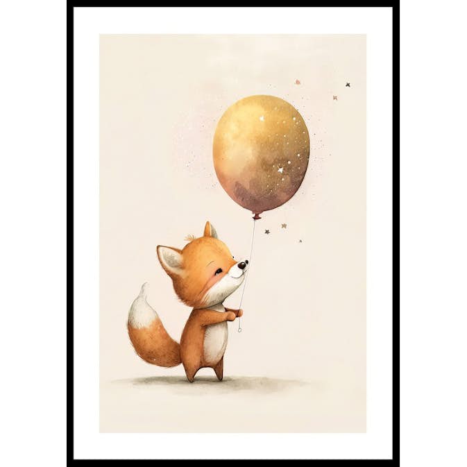 Poster Gallerix Fox Holding Balloon