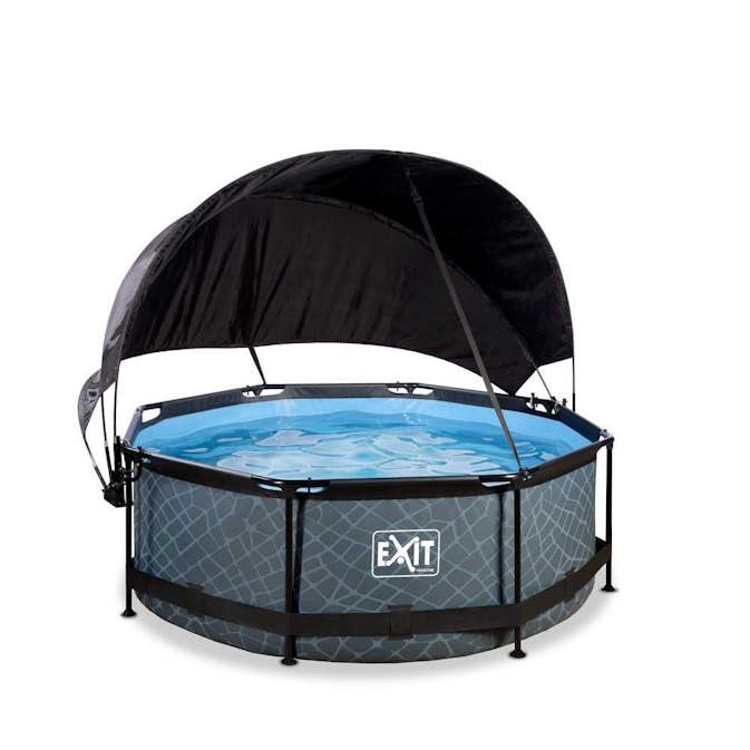 Barnpool Exit Toys Ø244x76 cm Med Solsegel Och Filterpump