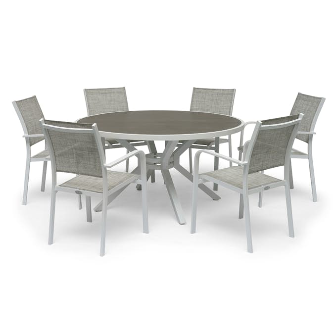 Trädgårdsmatgrupp Hillerstorp Hånger Ø140 cm med 6 st Trädgårdsstolar