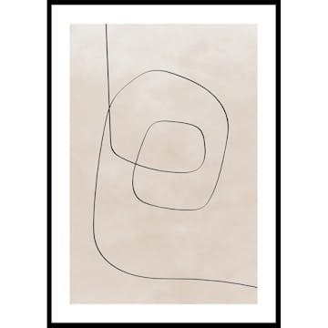 Poster Gallerix Line Art Abstract Shapes No1