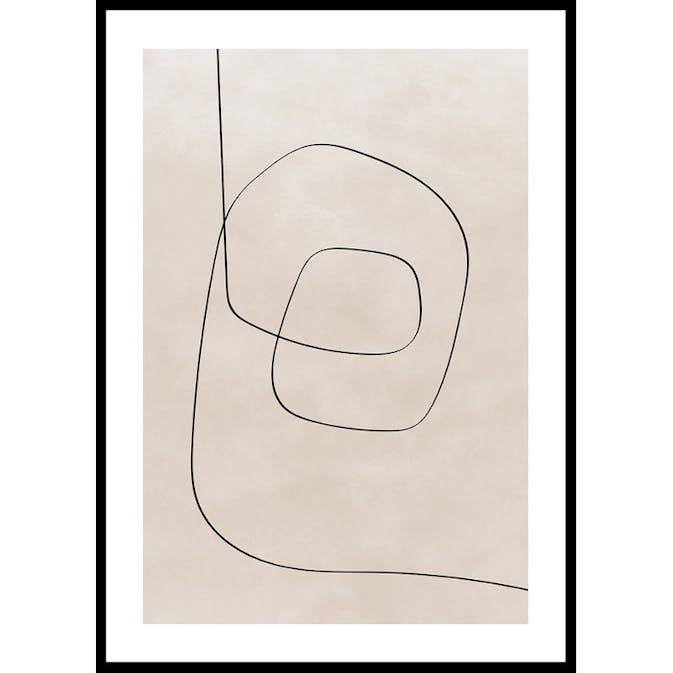 Poster Gallerix Line Art Abstract Shapes No1
