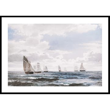 Poster Gallerix Sejlskibe I Sundet Syd For Kronborg By Carl Frederik Sørensen