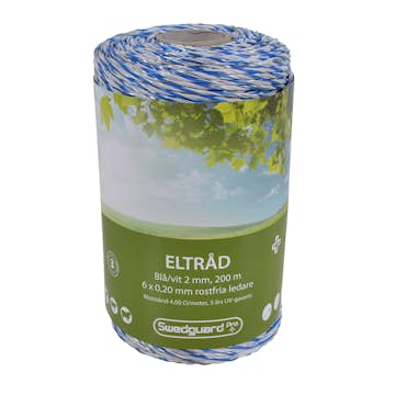Eltråd Swedguard + 2 mm Vit/Blå