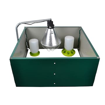 Ruvningsnäste Gaun i Galvat Stål med Värmelampa