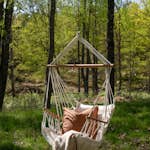 Hängstol Venture Home Tapaz, Utomhus Hänggunga i Vit Bomull/Polyester/Trä