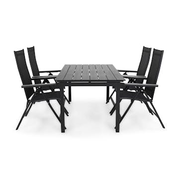 Matgrupp Comfort Garden Portland Matgrupp Utomhus 152-210x90 med 4 Monaco Light Positionsstol