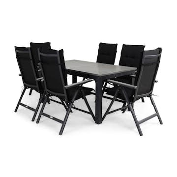 Matgrupp Comfort Garden Monaco Matgrupp Utomhus 152-210x90med 6 Monaco Light Positionsstol Dyna