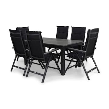 Matgrupp Comfort Garden Monaco Matgrupp Utomhus 152-210x90 med 6 Maggie Positionsstol m Dyna