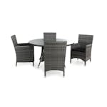 Matgrupp Comfort Garden Thor Matgrupp Utomhus Ø140 med 4 Fåtölj Lyx m Armstöd m Dyna