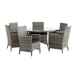 Matgrupp Comfort Garden Thor Matgrupp Utomhus Ø140 med 6 Fåtölj Lyx m Armstöd m Dyna