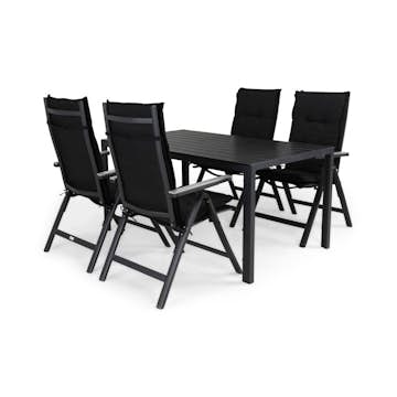 Matgrupp Comfort Garden Tunis Matgrupp Utomhus 150x90 med 4 Monaco Light Positionsstol m Dyna