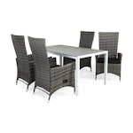 Matgrupp Comfort Garden Tunis Matgrupp Utomhus 150 med 4 Jenny Ställbar Fåtölj m Dyna