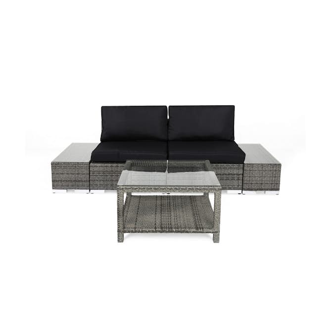 Loungegrupp Comfort Garden Bahamas 2-sits med Bord med Hylla och Dubbla Avslut Utomhus