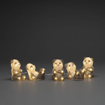 Dekorationsbelysning Gnosjö Konstsmide Pandabjörnar 5 st 40 LED