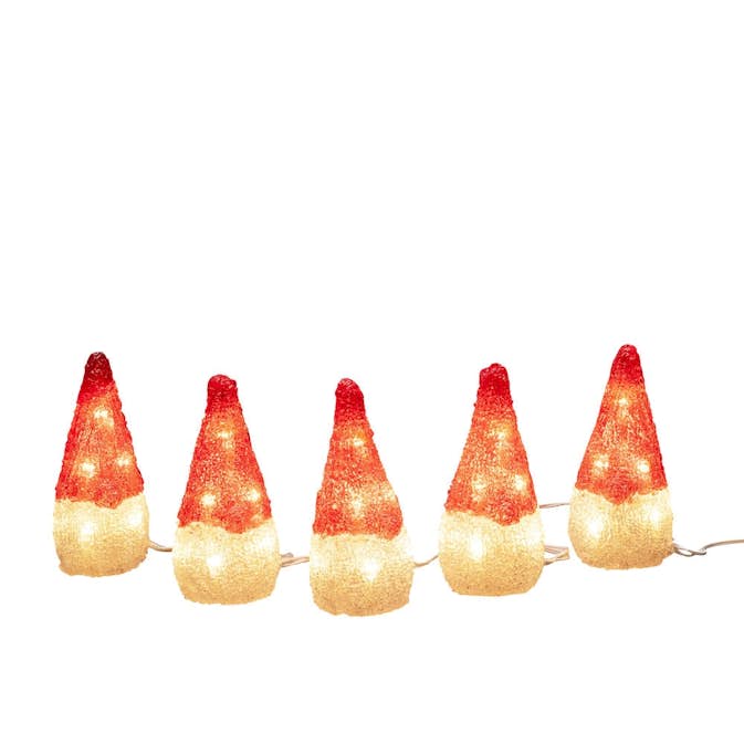 Dekorationsfigur Gnosjö Konstsmide Tomtar Akryl 5st LED