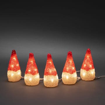 Dekorationsfigur Gnosjö Konstsmide Tomtar Akryl 5st LED