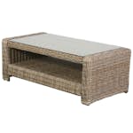 Soffbord Ute VILA Natur Rottingbord med Glasskiva