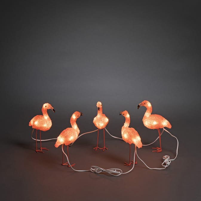 Dekorationsbelysning Gnosjö Konstsmide Flamingos Akryl 5 st LED