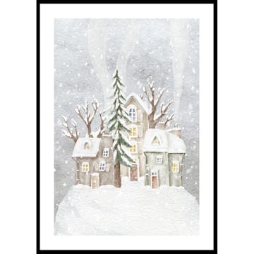 Poster Gallerix Abstract Winter Village No2